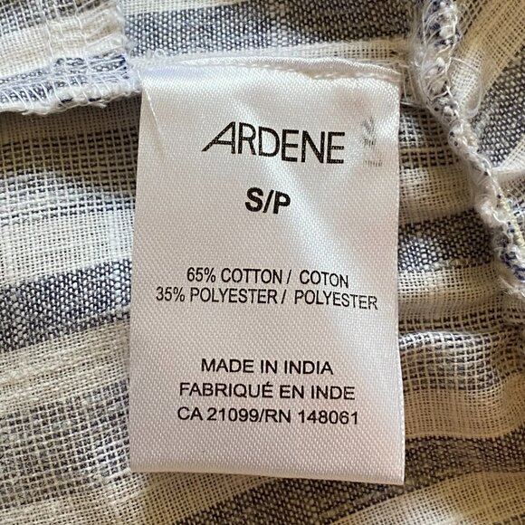 NWOT Blue Striped Thin Strap Cotton Romper with Bow, Cutout and Buttons Summer - Picture 10 of 11